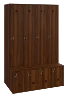 SSB - 180 - 120 šatní skříň s botníkem, 4-dvéřová, 1800x1200x400/600 mm, ořech královský